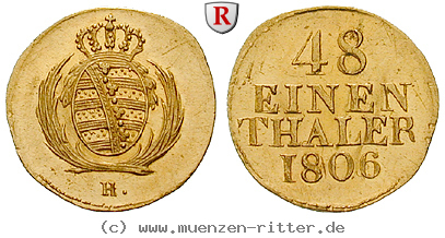 Klicken Sie auf das Bild um es auf Ihrem Rechner zu speichern sachsen-friedrich-august-i-1-48-taler-goldabschlag/31206.jpg