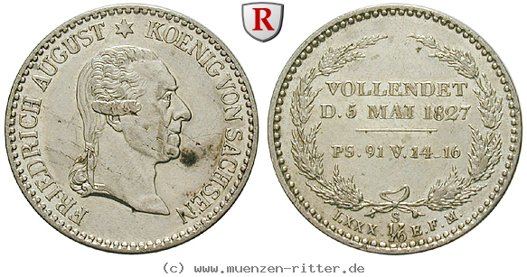 Klicken Sie auf das Bild um es auf Ihrem Rechner zu speichern sachsen-friedrich-august-i-1-6-taler/50001.jpg