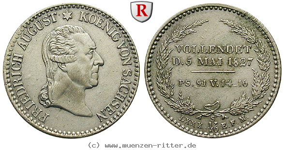 Klicken Sie auf das Bild um es auf Ihrem Rechner zu speichern sachsen-friedrich-august-i-1-6-taler/93786.jpg