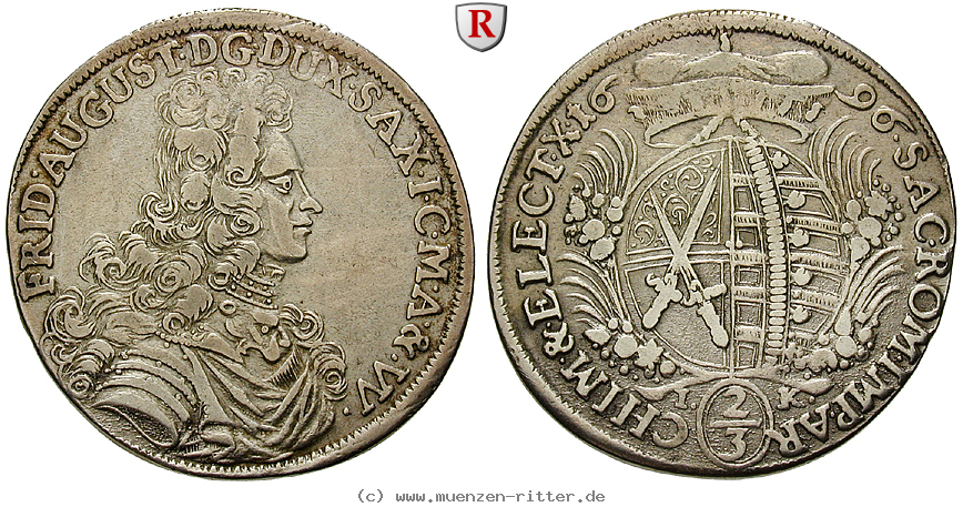 Klicken Sie auf das Bild um es auf Ihrem Rechner zu speichern sachsen-friedrich-august-i-2-3-taler/69397.jpg