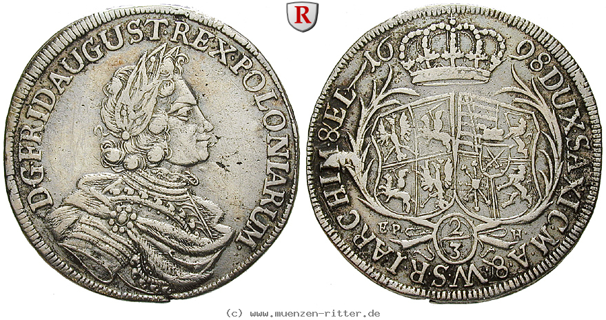 Klicken Sie auf das Bild um es auf Ihrem Rechner zu speichern sachsen-friedrich-august-i-2-3-taler/75335.jpg