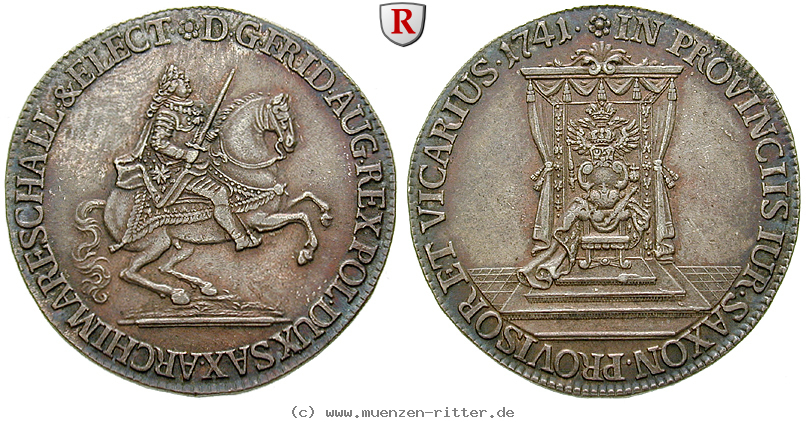 Klicken Sie auf das Bild um es auf Ihrem Rechner zu speichern sachsen-friedrich-august-ii-1-2-reichstaler/95957.jpg