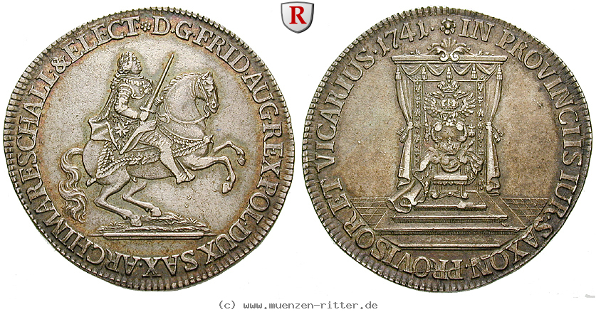Klicken Sie auf das Bild um es auf Ihrem Rechner zu speichern sachsen-friedrich-august-ii-1-2-taler/82638.jpg