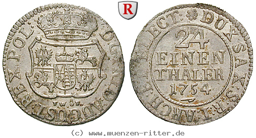Klicken Sie auf das Bild um es auf Ihrem Rechner zu speichern sachsen-friedrich-august-ii-1-24-taler/14657.jpg