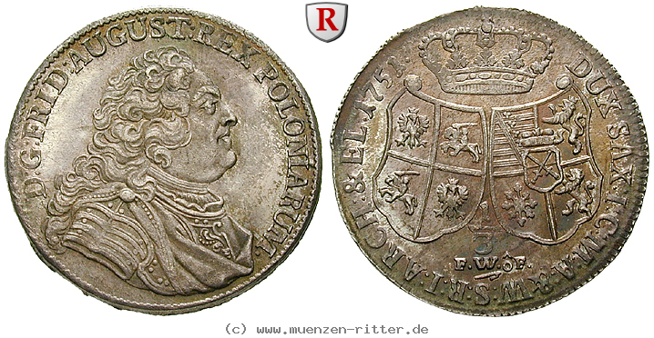 Klicken Sie auf das Bild um es auf Ihrem Rechner zu speichern sachsen-friedrich-august-ii-1-3-reichstaler/94199.jpg