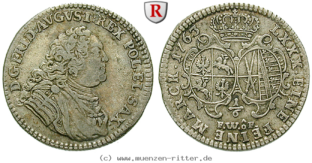 Klicken Sie auf das Bild um es auf Ihrem Rechner zu speichern sachsen-friedrich-august-ii-1-6-taler/12877.jpg