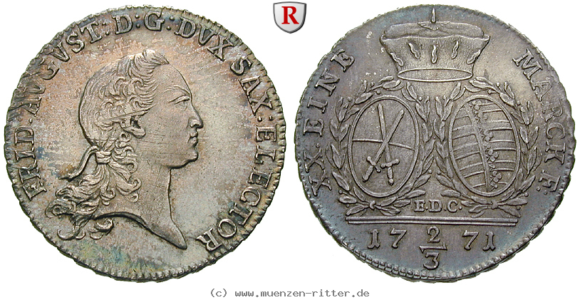 Klicken Sie auf das Bild um es auf Ihrem Rechner zu speichern sachsen-friedrich-august-iii-2-3-taler/27119.jpg
