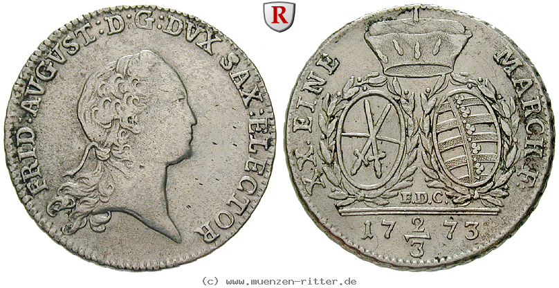 Klicken Sie auf das Bild um es auf Ihrem Rechner zu speichern sachsen-friedrich-august-iii-2-3-taler/65899.jpg