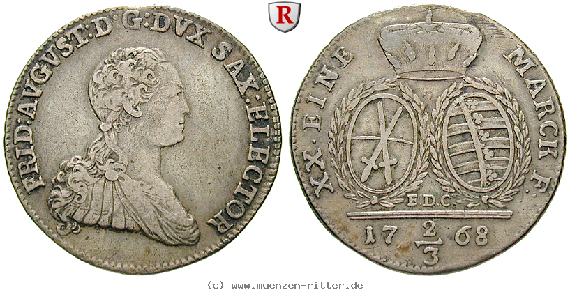 Klicken Sie auf das Bild um es auf Ihrem Rechner zu speichern sachsen-friedrich-august-iii-2-3-taler/75609.jpg