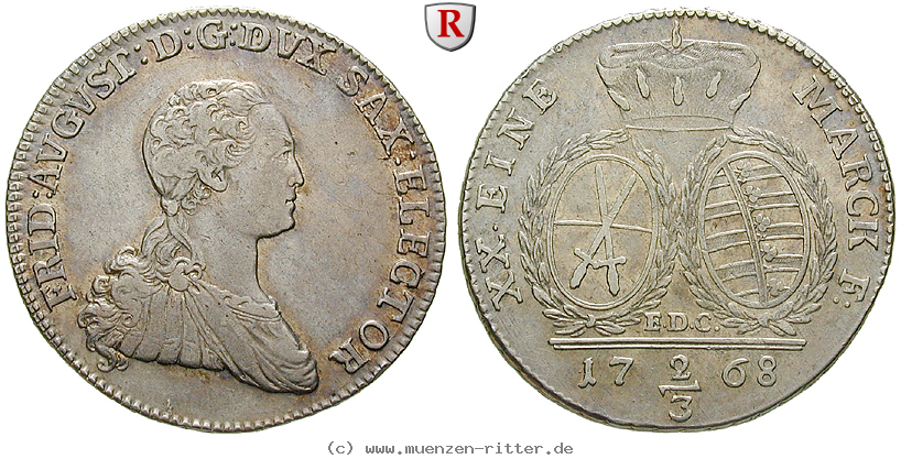 Klicken Sie auf das Bild um es auf Ihrem Rechner zu speichern sachsen-friedrich-august-iii-2-3-taler/84383.jpg