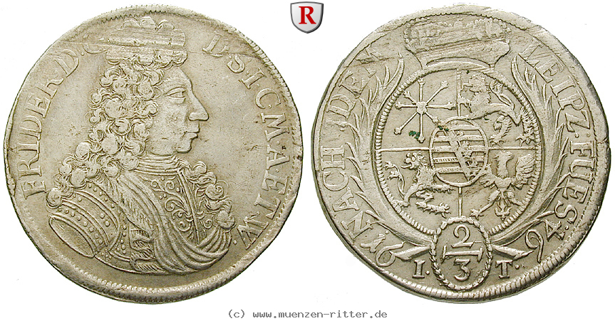 Klicken Sie auf das Bild um es auf Ihrem Rechner zu speichern sachsen-friedrich-ii-2-3-taler/50749.jpg