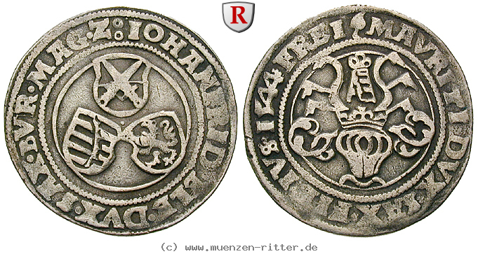 Klicken Sie auf das Bild um es auf Ihrem Rechner zu speichern sachsen-johann-friedrich-und-moritz-1-4-taler/86007.jpg