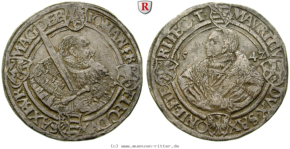 Klicken Sie auf das Bild um es auf Ihrem Rechner zu speichern sachsen-johann-friedrich-und-moritz-taler/90704.jpg