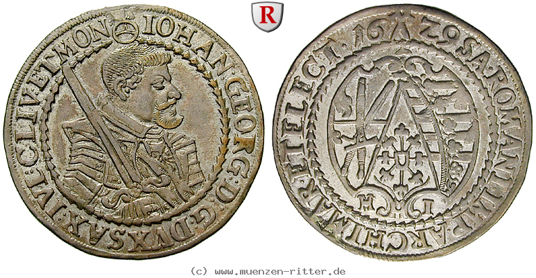 Klicken Sie auf das Bild um es auf Ihrem Rechner zu speichern sachsen-johann-georg-i-1-4-taler/75550.jpg