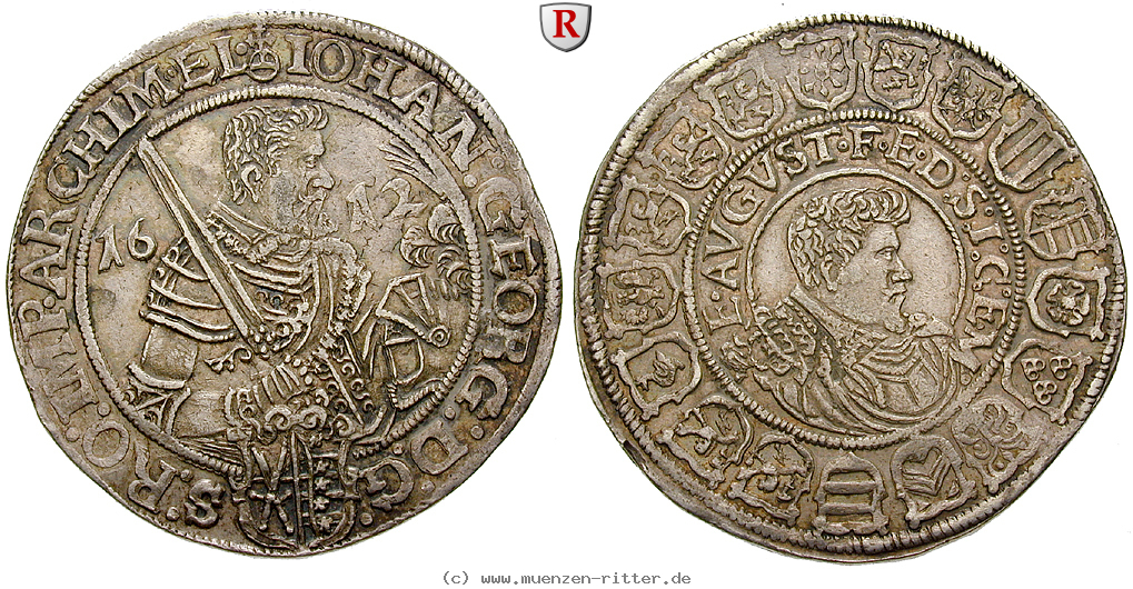 Klicken Sie auf das Bild um es auf Ihrem Rechner zu speichern sachsen-johann-georg-i-und-august-taler/42150.jpg