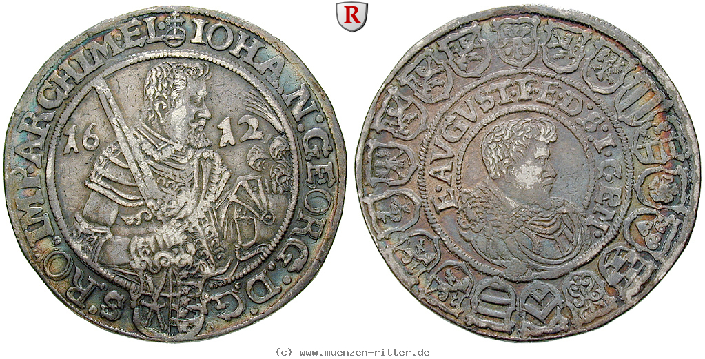 Klicken Sie auf das Bild um es auf Ihrem Rechner zu speichern sachsen-johann-georg-i-und-august-taler/76218.jpg