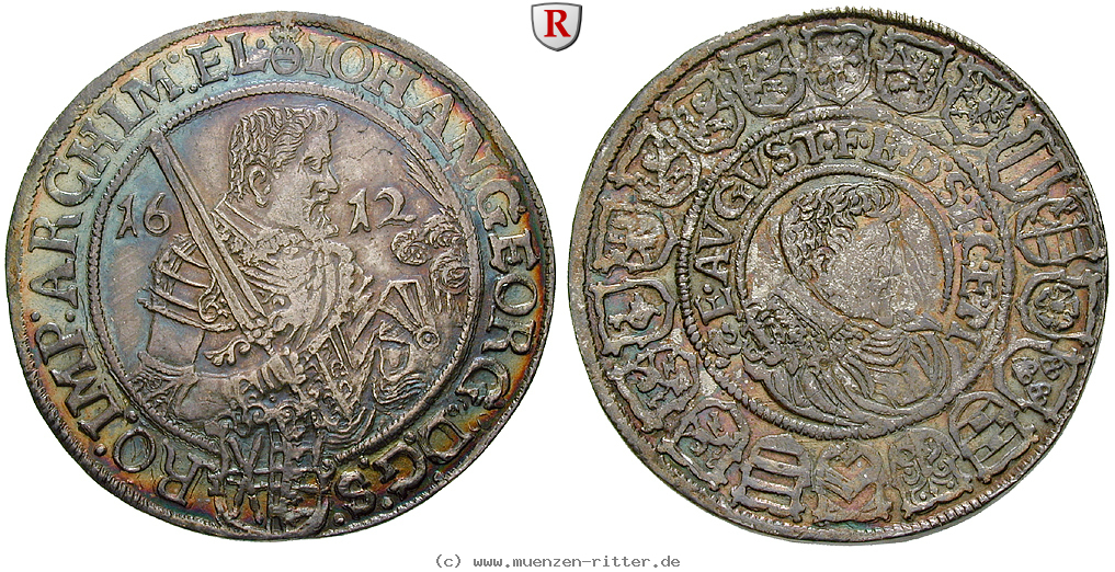 Klicken Sie auf das Bild um es auf Ihrem Rechner zu speichern sachsen-johann-georg-i-und-august-taler/76219.jpg