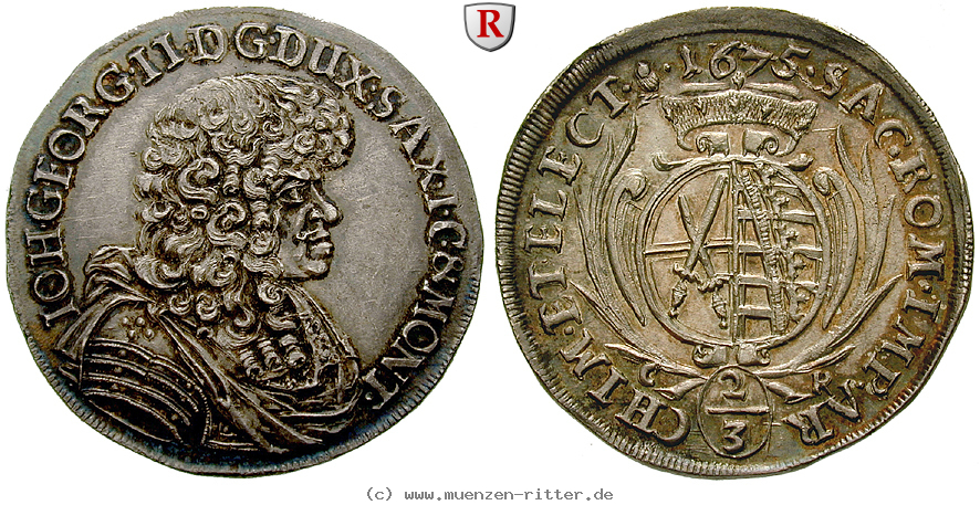 Klicken Sie auf das Bild um es auf Ihrem Rechner zu speichern sachsen-johann-georg-ii-2-3-taler/92173.jpg