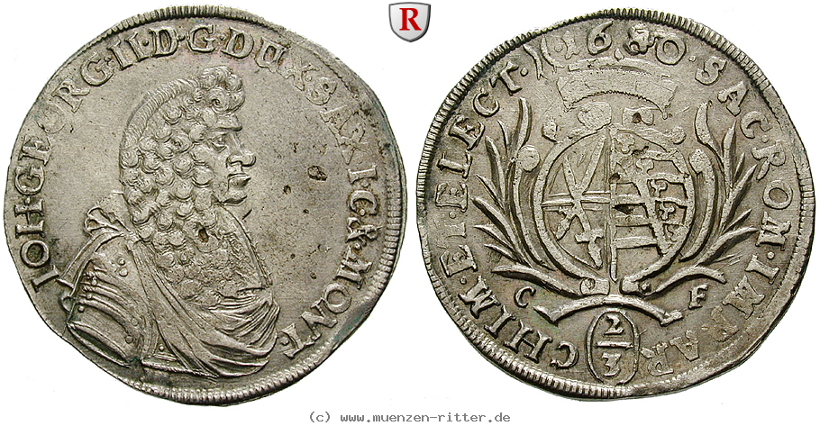 Klicken Sie auf das Bild um es auf Ihrem Rechner zu speichern sachsen-johann-georg-ii-2-3-taler/92885.jpg