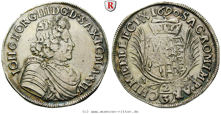 Klicken Sie auf das Bild um es auf Ihrem Rechner zu speichern sachsen-johann-georg-iii-2-3-taler/69063.jpg