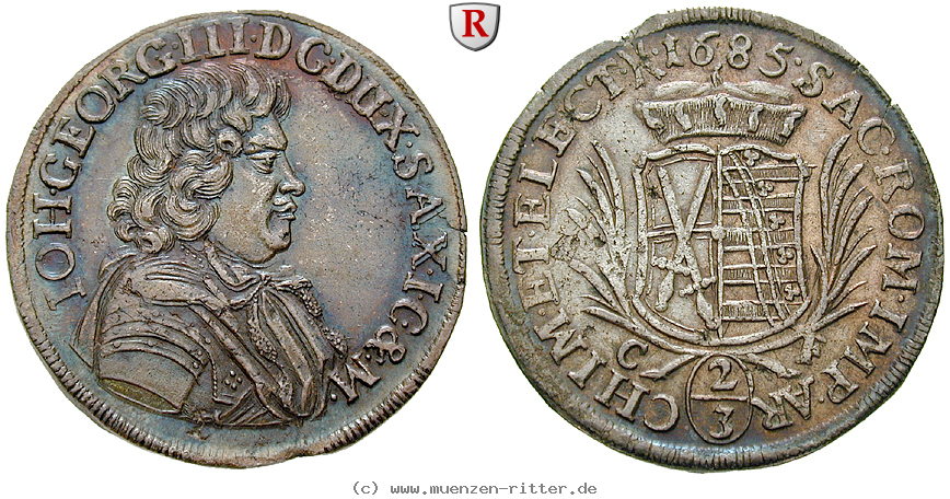 Klicken Sie auf das Bild um es auf Ihrem Rechner zu speichern sachsen-johann-georg-iii-2-3-taler/76212.jpg