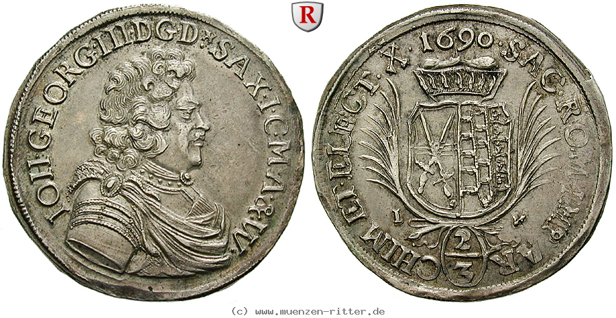 Klicken Sie auf das Bild um es auf Ihrem Rechner zu speichern sachsen-johann-georg-iii-2-3-taler/92886.jpg