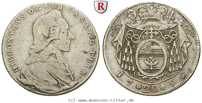 Klicken Sie auf das Bild um es auf Ihrem Rechner zu speichern salzburg-bistum-hieronymus-von-colloredo-20-kreuzer/54640.jpg