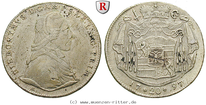 Klicken Sie auf das Bild um es auf Ihrem Rechner zu speichern salzburg-bistum-hieronymus-von-colloredo-20-kreuzer/54642.jpg