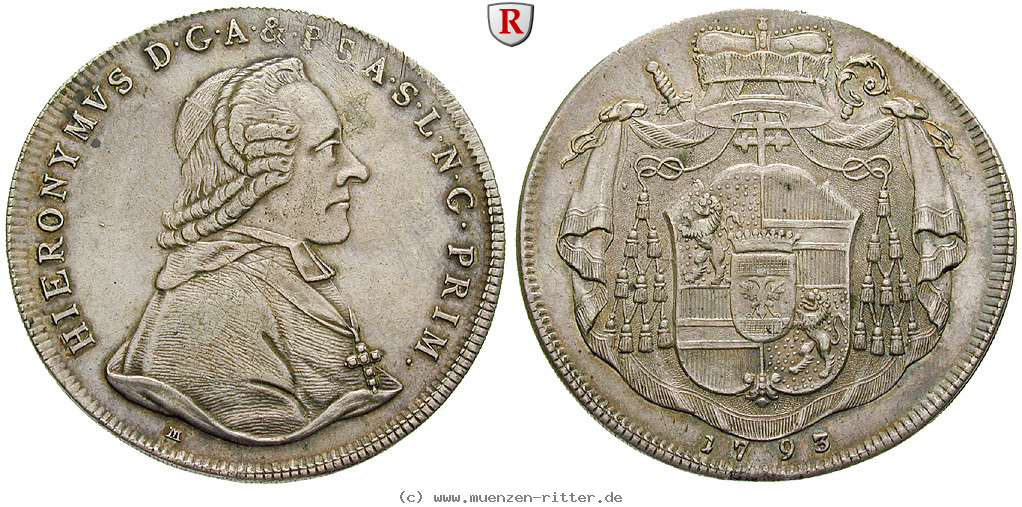 Klicken Sie auf das Bild um es auf Ihrem Rechner zu speichern salzburg-bistum-hieronymus-von-colloredo-taler/51521.jpg