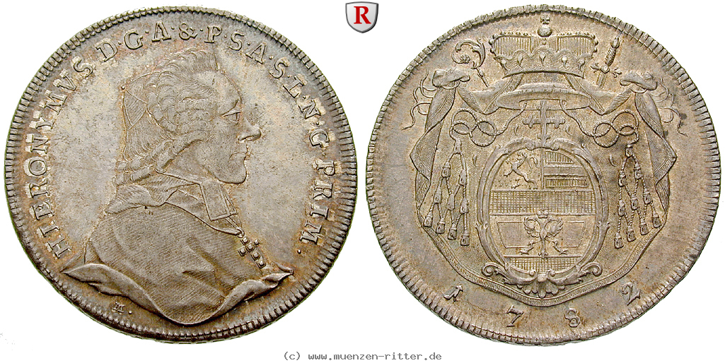 Klicken Sie auf das Bild um es auf Ihrem Rechner zu speichern salzburg-bistum-hieronymus-von-colloredo-taler/53589.jpg