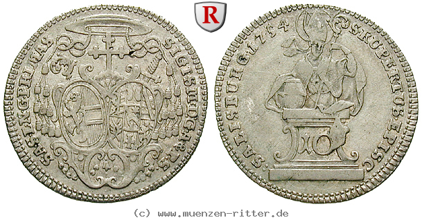 Klicken Sie auf das Bild um es auf Ihrem Rechner zu speichern salzburg-bistum-sigismund-von-schrattenbach-10-kreuzer/54624.jpg