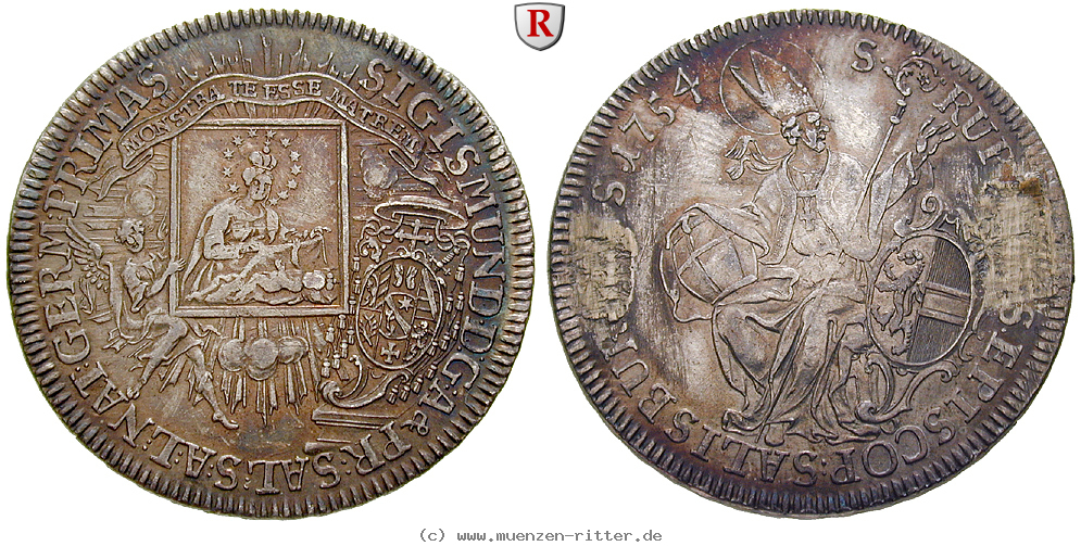 Klicken Sie auf das Bild um es auf Ihrem Rechner zu speichern salzburg-bistum-sigismund-von-schrattenbach-konventionstaler/84225.jpg