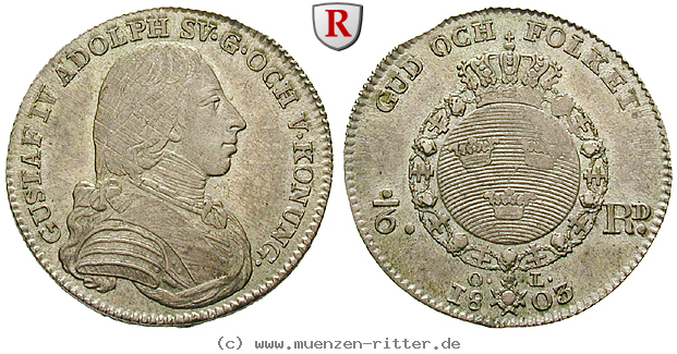 Klicken Sie auf das Bild um es auf Ihrem Rechner zu speichern schweden-gustav-iv-adolf-1-6-riksdaler/52412.jpg