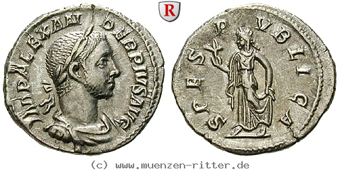 Klicken Sie auf das Bild um es auf Ihrem Rechner zu speichern severus-alexander-denar/100408.jpg