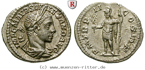 Klicken Sie auf das Bild um es auf Ihrem Rechner zu speichern severus-alexander-denar/36946.jpg