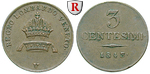 34388 Ferdinand I., 3 Centesimi