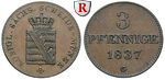 88881 Friedrich August II., 3 Pfe...