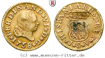 Klicken Sie auf das Bild um es auf Ihrem Rechner zu speichern spanien-ferdinand-vi-1-2-escudo/43166.jpg