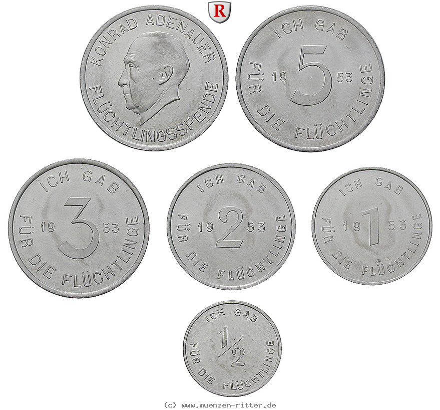 Klicken Sie auf das Bild um es auf Ihrem Rechner zu speichern staedtenotgeld-deutschland-konrad-adenauer-fluechtlingsspende-satz/10415.jpg