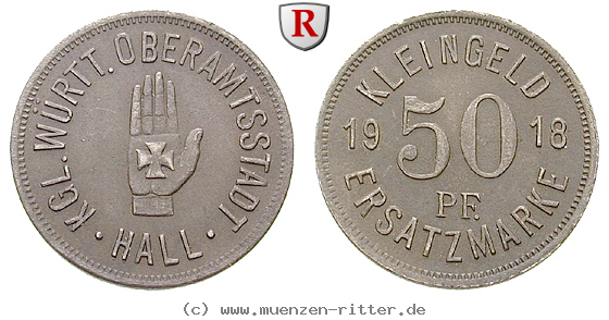Klicken Sie auf das Bild um es auf Ihrem Rechner zu speichern staedtenotgeld-deutschland-oberamtsstadt-hall-50-pfennig/10346.jpg