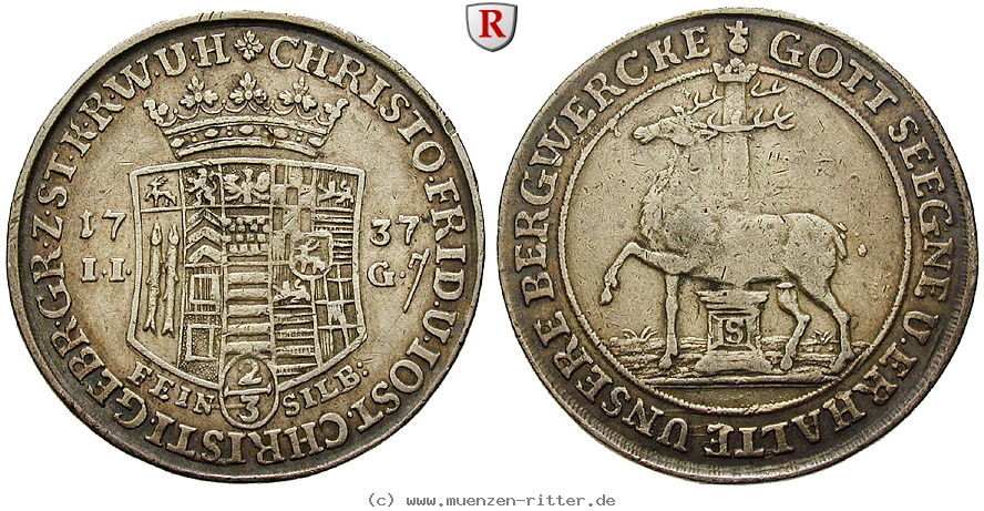 Klicken Sie auf das Bild um es auf Ihrem Rechner zu speichern stolberg-christof-friedrich-und-jost-christian-2-3-taler/101100.jpg
