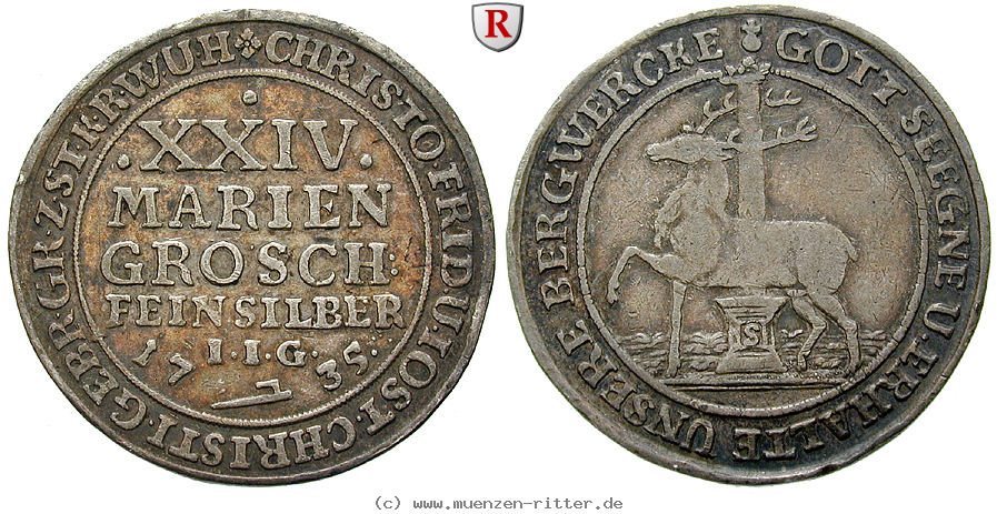 Klicken Sie auf das Bild um es auf Ihrem Rechner zu speichern stolberg-christof-friedrich-und-jost-christian-24-mariengroschen/96329.jpg