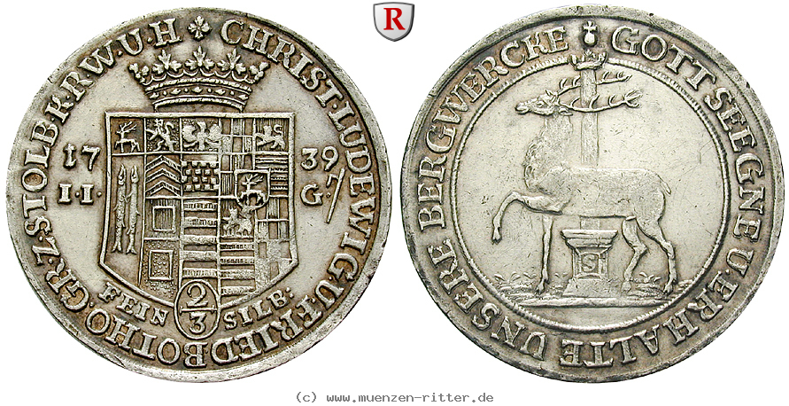 Klicken Sie auf das Bild um es auf Ihrem Rechner zu speichern stolberg-christoph-ludwig-ii-und-friedrich-botho-2-3-taler/71743.jpg
