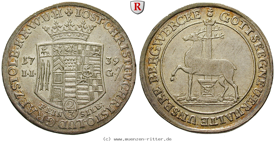 Klicken Sie auf das Bild um es auf Ihrem Rechner zu speichern stolberg-jost-christian-und-christoph-ludwig-ii-2-3-taler/36200.jpg