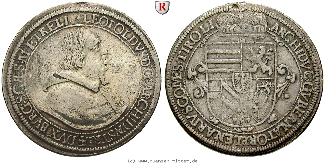 Klicken Sie auf das Bild um es auf Ihrem Rechner zu speichern tirol-grafschaft-erzherzog-leopold-v-reichstaler/93055.jpg