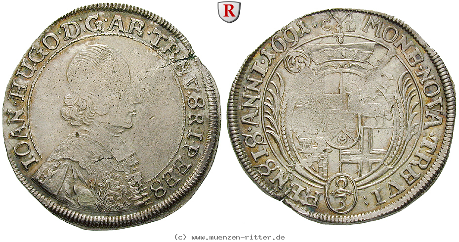 Klicken Sie auf das Bild um es auf Ihrem Rechner zu speichern trier-bistum-johann-hugo-von-orsbeck-2-3-taler/50837.jpg