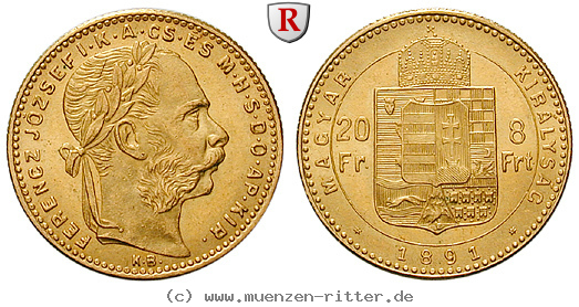 Klicken Sie auf das Bild um es auf Ihrem Rechner zu speichern ungarn-franz-joseph-i-8-forint/58085.jpg
