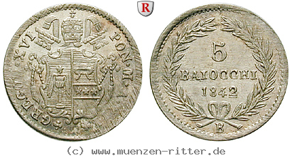 Klicken Sie auf das Bild um es auf Ihrem Rechner zu speichern vatikan-gregor-xvi-5-baiocchi/52291.jpg