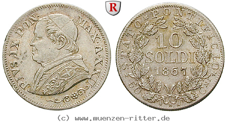Klicken Sie auf das Bild um es auf Ihrem Rechner zu speichern vatikan-pius-ix-10-soldi/53037.jpg