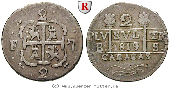 Klicken Sie auf das Bild um es auf Ihrem Rechner zu speichern venezuela-ferdinand-vii-2-reales/13294.jpg